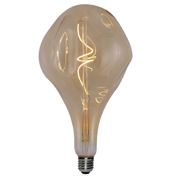4W Spiral Filament Bulbs A165S Bronze Amber Glass 2000K