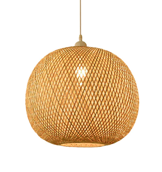 Bamboo Pendant Light Shade Rattan DIY Lamp Cover