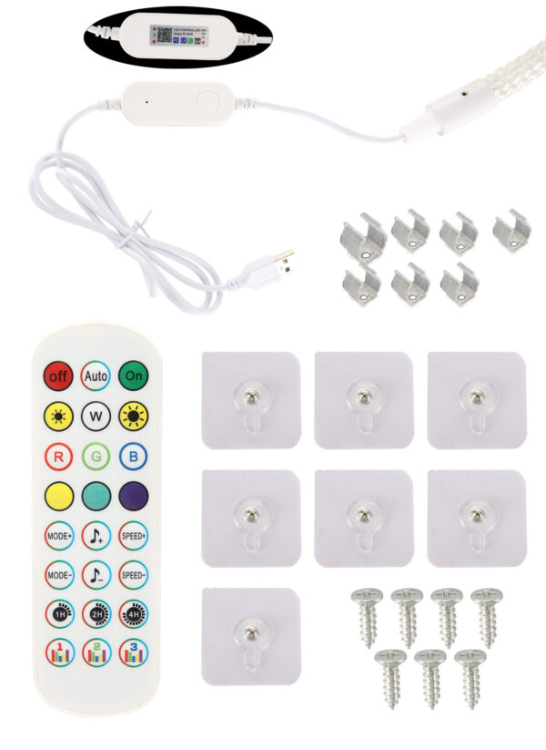 5M USB RGBIC LED Neon Rope Light - Music Sync, APP / Remote / Button Control