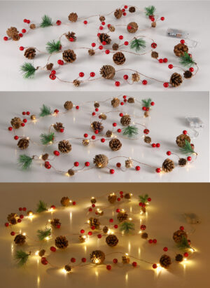 Pine Cone Christmas String Lights