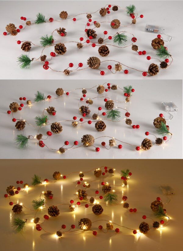 Pine Cone Christmas String Lights